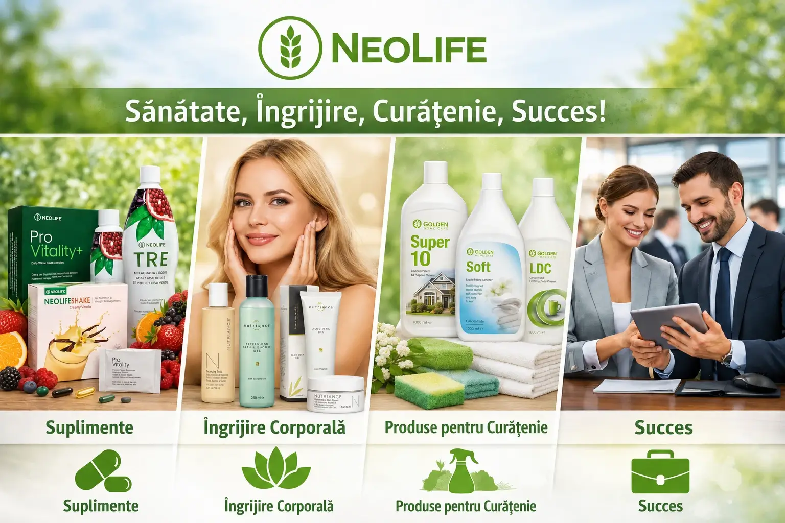 Produse NeoLife pentru sănătate, îngrijire, curățenie și succes