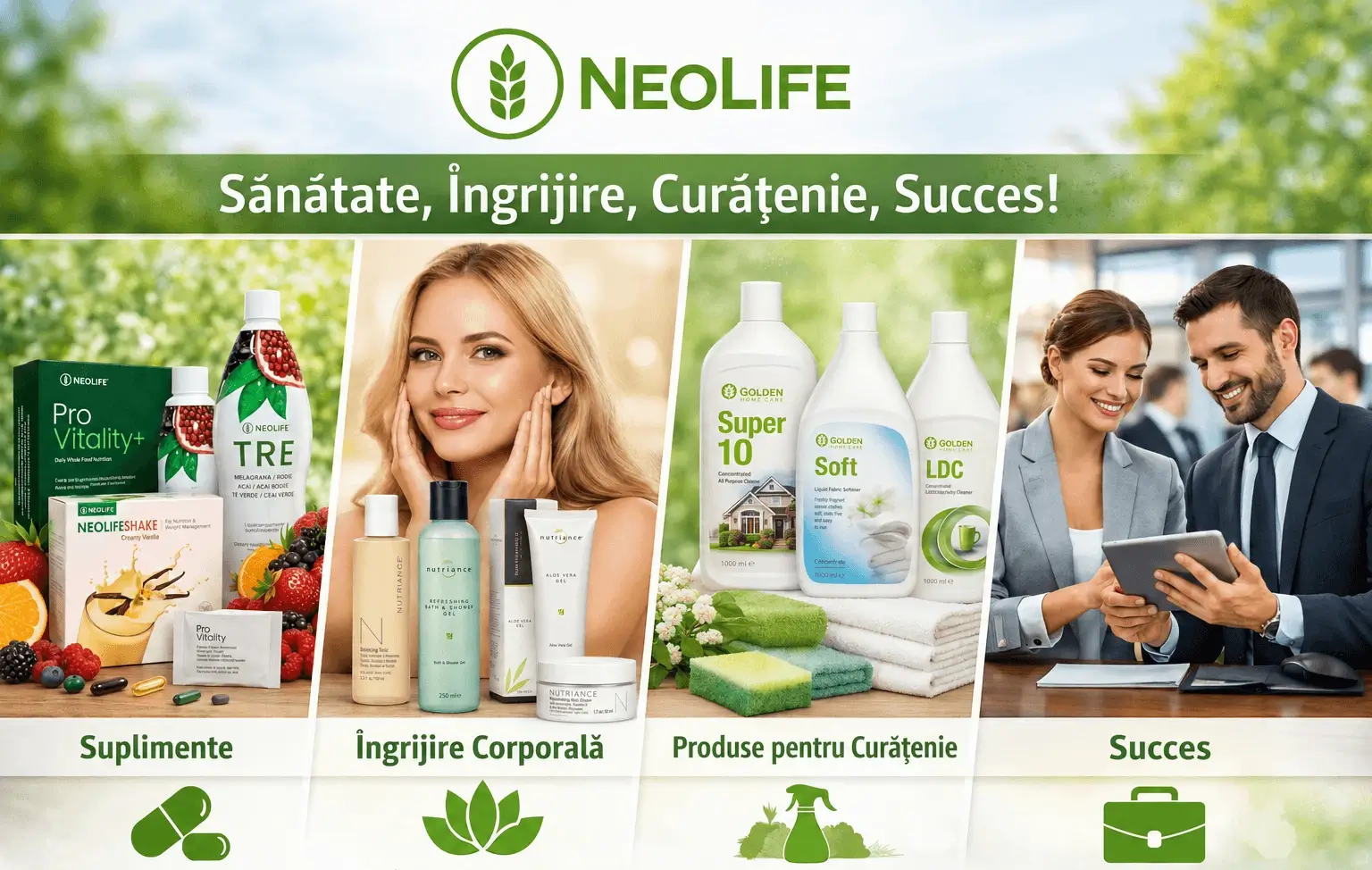 Produse NeoLife pentru sănătate, îngrijire, curățenie și succes